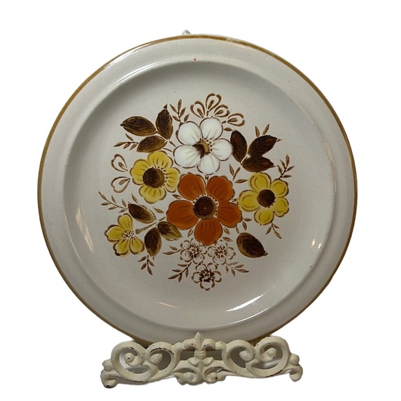 Vintage 70’s Stoneware Excel Linda floral  serving platter - Picture 1 of 5